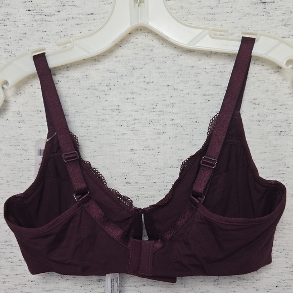 Soma Modal and Lace Unlined Bra Burgundy - Picture 4 of 8